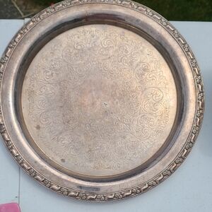 Ornate Silver Plated Decorative Tray